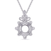 14 KT Rounds Shape White Gold Diamond Pendant For 1/3ct